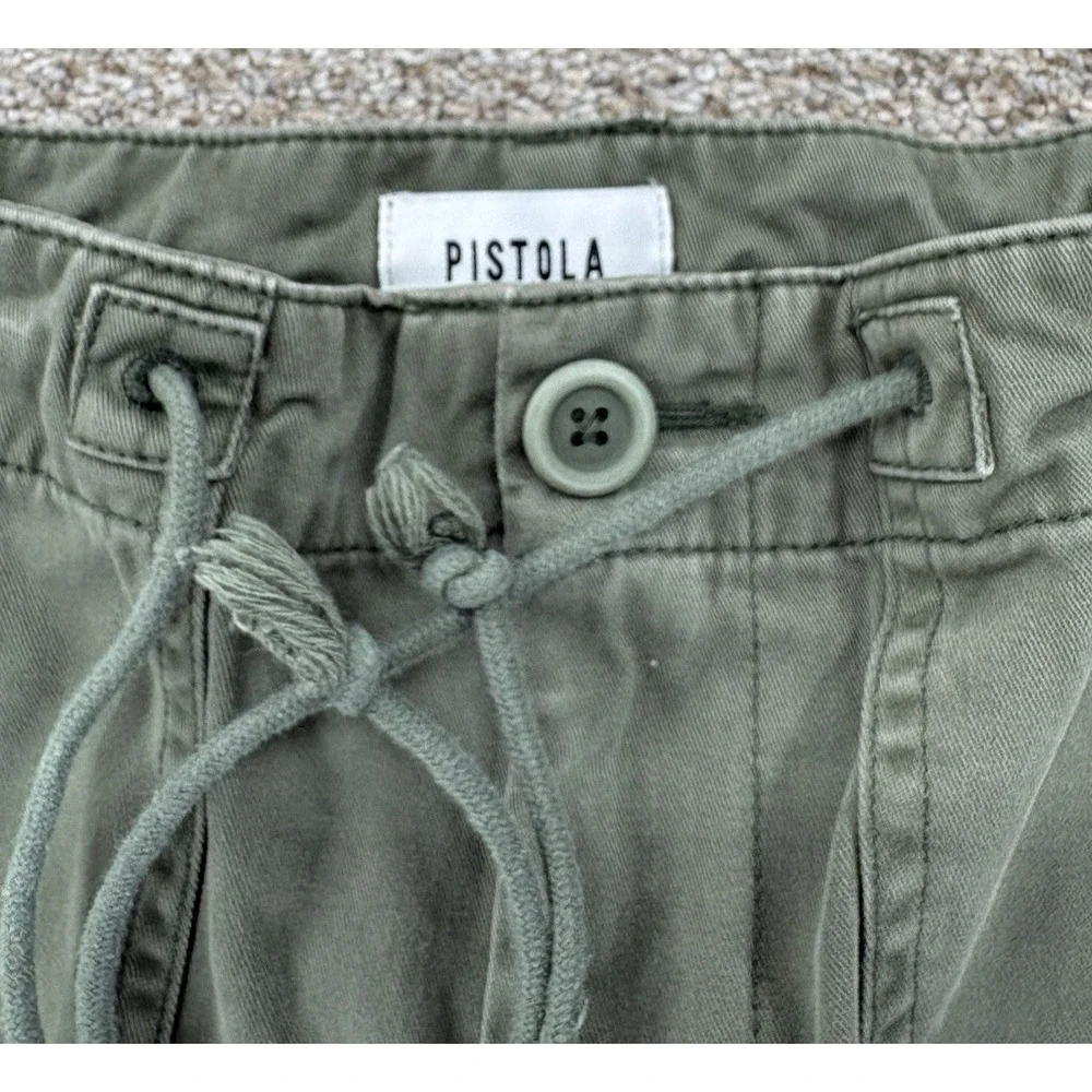 Pistola Sabrina Curved Utility Pants in Meadow Women's 27 Green Barrel Leg Twill - Picture 5 of 11